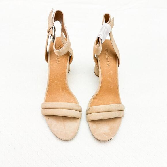 Madewell Beige Tan Open Toe Sandal Round Heel Strappy Shoes Size 11 NWT - Picture 1 of 6